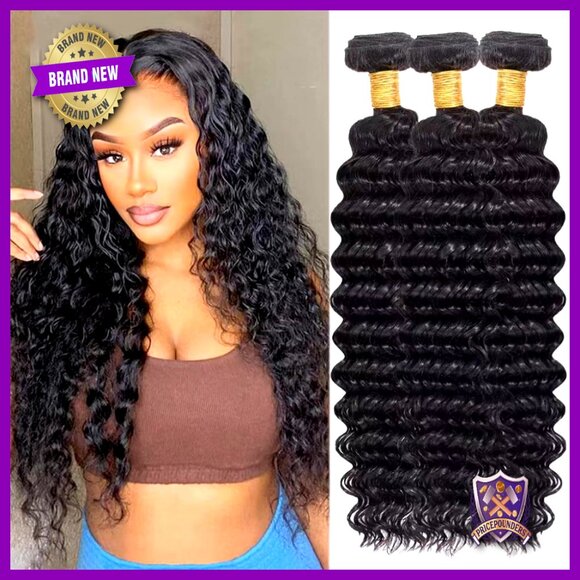 Deep Wave Brazilian Virgin Hair Bundles 18 20 22 Inch 3 Pack main image 5
